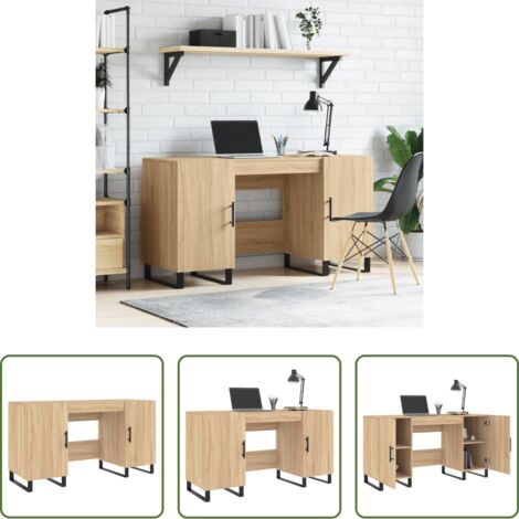 vidaXL Scrivania in legno multistrato -  Scrivania Rovere Sonoma 140x50x75 cm in Legno Multistrato