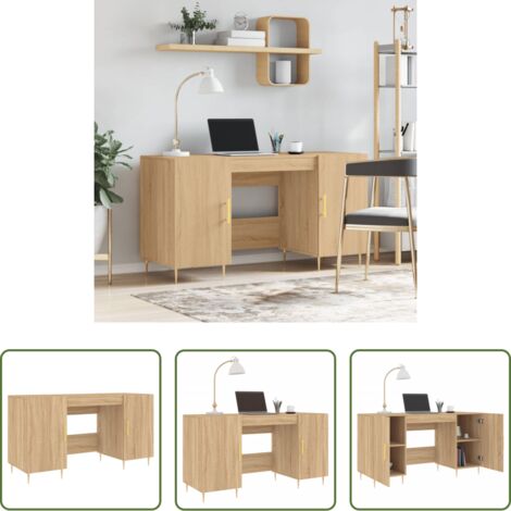 vidaXL Scrivania in legno multistrato -  Scrivania Rovere Sonoma 140x50x75 cm in Legno Multistrato