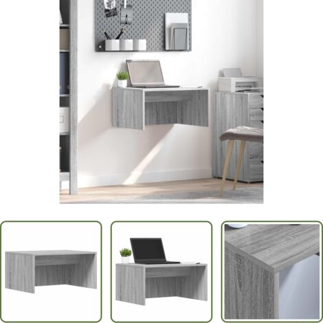 vidaXL Scrivania in legno -  Scrivania a parete Grigio Sonoma 60 x 45 x 30 cm