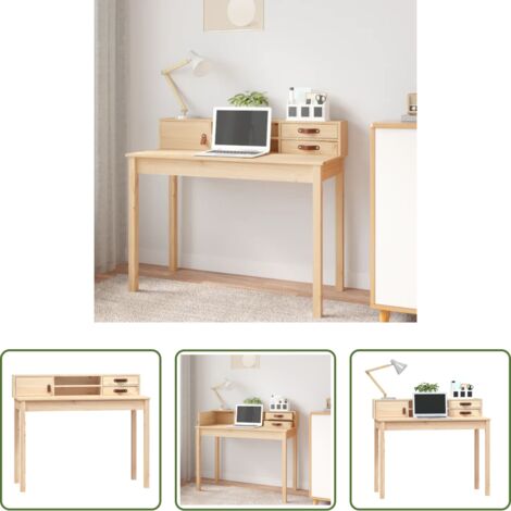 vidaXL Scrivania in pino -  Scrivania 110x50x93 cm in Legno Massello di Pino