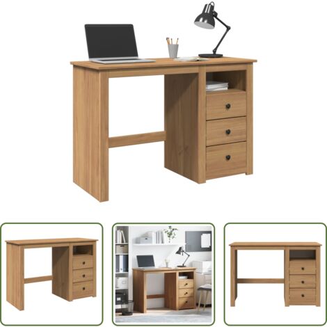 vidaXL Scrivania in pino -  Scrivania Panama 112x45x75 cm Legno Massello di Pino