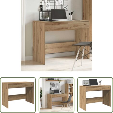 vidaXL Scrivania in truciolato -  Scrivania Rovere Artigianale 101x50x76,5cm in Legno Multistrato