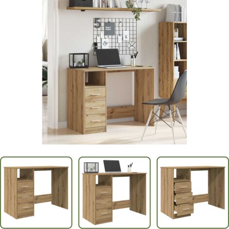 vidaXL Scrivania in truciolato -  Scrivania Rovere Artigianale 102x50x76 cm in Legno Multistrato