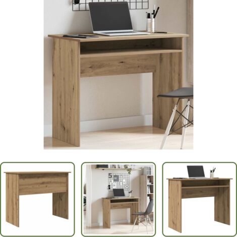 vidaXL Scrivania in truciolato -  Scrivania Rovere Artigianale 90x50x74 cm in Legno Multistrato
