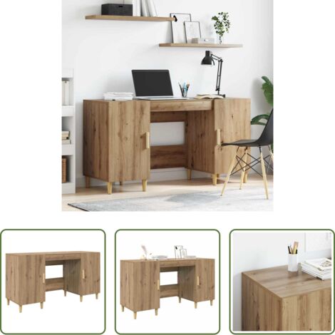 vidaXL Scrivania industriale -  Scrivania Rovere artigianale 140 x 50 x 75 cm Legno multistrato
