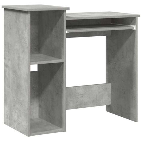vidaXL Scrivania Mensole Grigio Cemento 84x40x78 cm Legno Multistrato