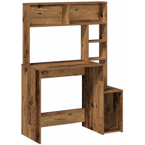 vidaXL Scrivania Mensole Legno Vecchio 100x45x140 cm Legno Multistrato