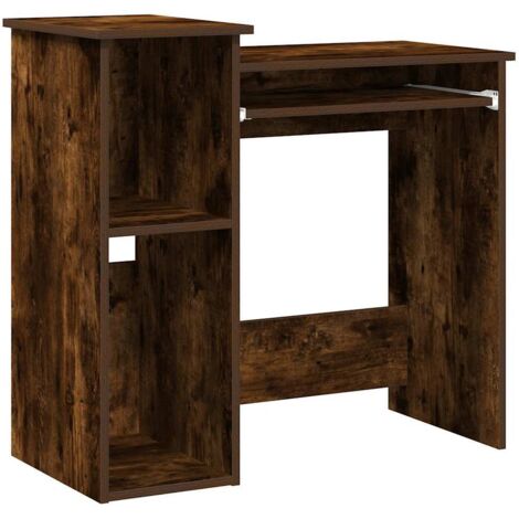 vidaXL Scrivania Mensole Rovere Fumo 84x40x78 cm Legno Multistrato