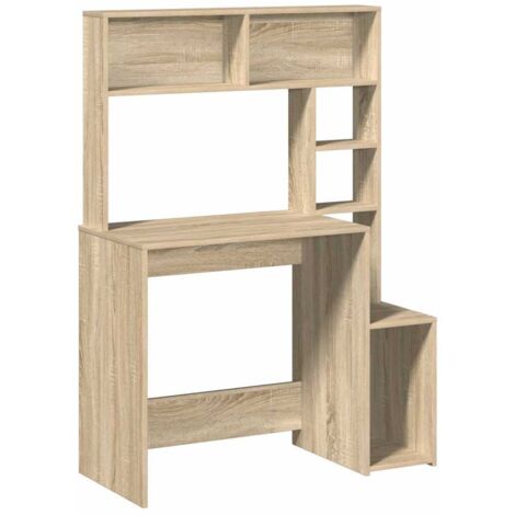 vidaXL Scrivania Mensole Rovere Sonoma 100x45x140 cm Legno Multistrato