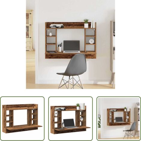 vidaXL Scrivania moderna - Scrivania a parete Legno vecchio 105 x 48 x 75 cm