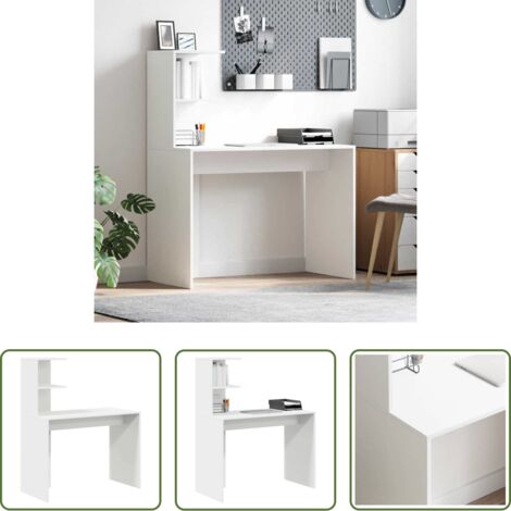 vidaXL Scrivania moderna -  Scrivania Bianco 102 x 50 x 124 cm Legno multistrato