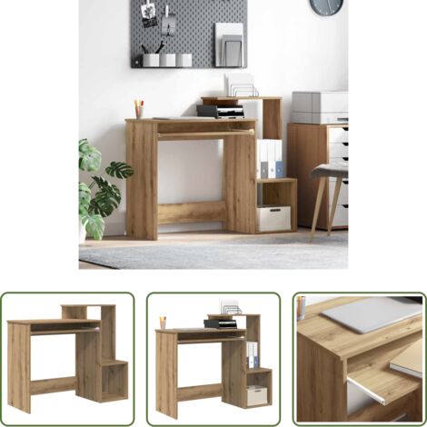 vidaXL Scrivania moderna -  Scrivania con cassetto Rovere artigianale 106 x 41 x 88.5 cm