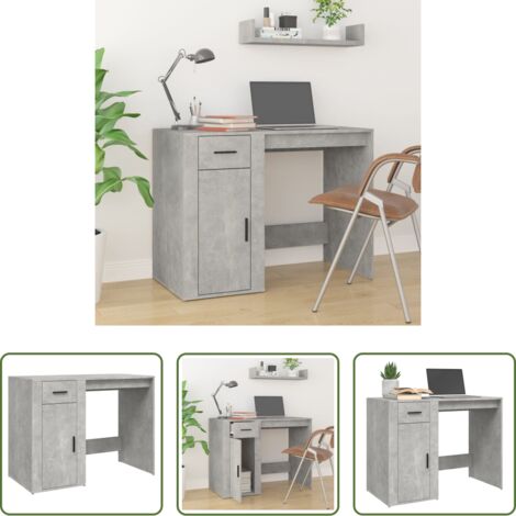 vidaXL Scrivania moderna -  Scrivania Grigio Cemento 100x49x75 cm in Legno Multistrato