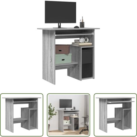 vidaXL Scrivania moderna -  Scrivania Grigio Sonoma 80x45x74 cm in Legno Multistrato