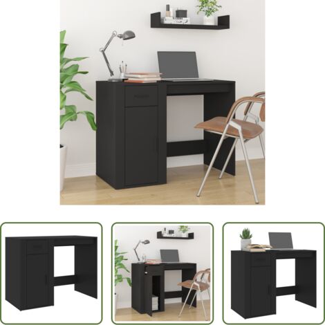 vidaXL Scrivania moderna -  Scrivania Nero 100x49x75 cm in Legno Multistrato