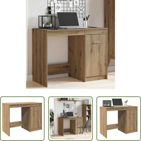 vidaXL Scrivania moderna -  Scrivania Rovere Artigianale 100x50x76 cm in Legno Multistrato