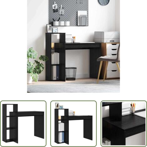 vidaXL Scrivania moderna -  Scrivania Rovere Nero 100 x 40 x 90 cm Legno multistrato