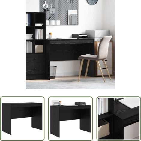vidaXL Scrivania Moderna -  Scrivania Rovere Nero 100 x 50 x 76 cm