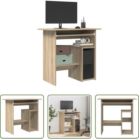 vidaXL Scrivania moderna -  Scrivania Rovere Sonoma 80x45x74 cm in Legno Multistrato