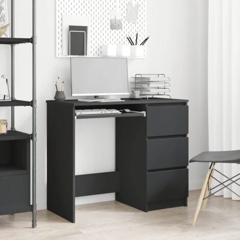 vidaXL Scrivania Nera 90x45x76 cm in Legno Multistrato