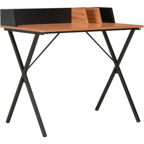 vidaXL Scrivania Nera e Marrone 80x50x84 cm