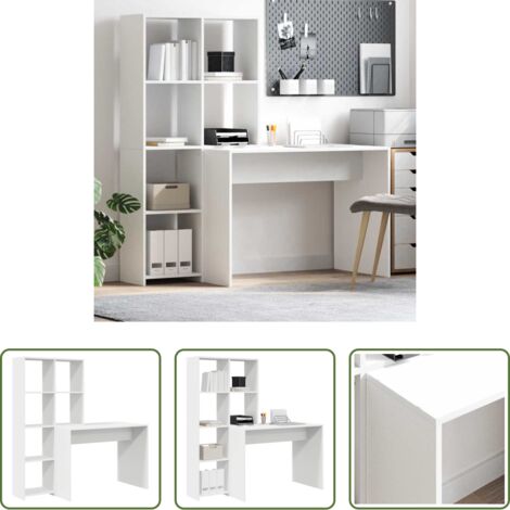 vidaXL Scrivania per ufficio domestico -  Scrivania Bianco 138,5 x 55 x 143 cm Legno multistrato