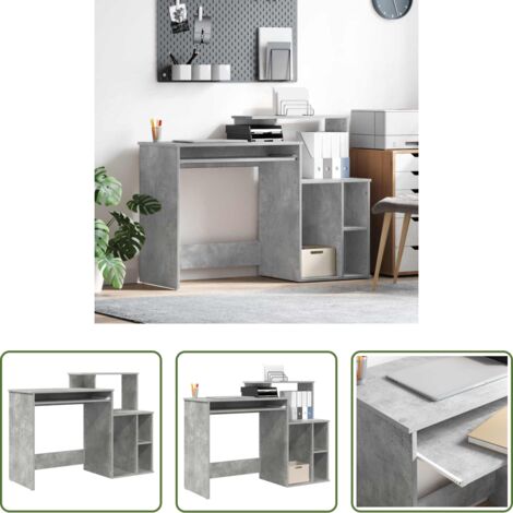 vidaXL Scrivania per ufficio domestico - Scrivania Grigio cemento 120,5 x 44 x 88,5 cm Legno multistrato