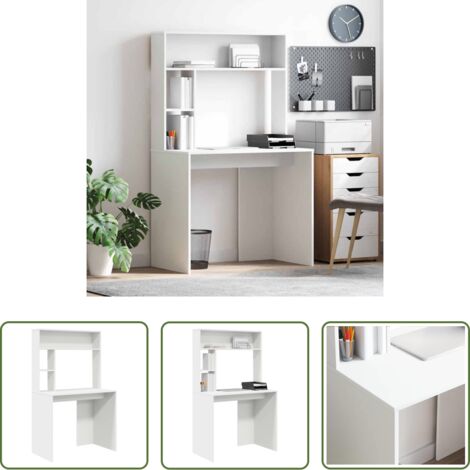 vidaXL Scrivania per ufficio -  Scrivania Bianco 91 x 50 x 149 cm Legno multistrato