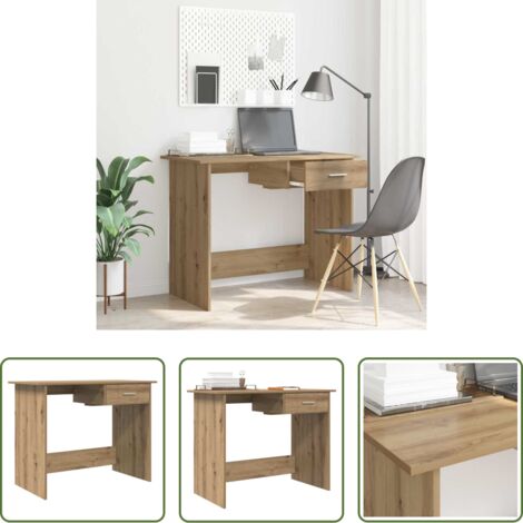 vidaXL Scrivania per ufficio -  Scrivania Rovere artigianale 100 x 50 x 76 cm Legno multistrato