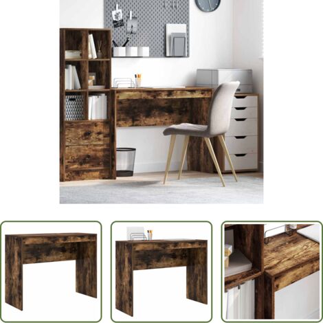 vidaXL Scrivania per ufficio -  Scrivania Rovere fumé 100 x 40 x 76 cm