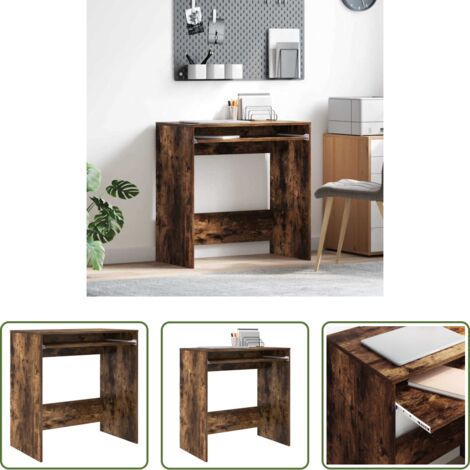 vidaXL Scrivania per ufficio -  Scrivania Rovere fumé 77.5 x 43 x 79 cm Legno multistrato