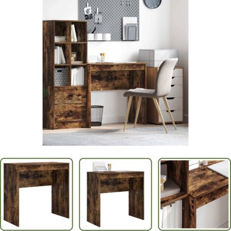 vidaXL Scrivania per ufficio -  Scrivania Rovere fumé 80 x 40 x 76 cm