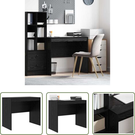 vidaXL Scrivania per Ufficio -  Scrivania Rovere Nero 90 x 50 x 76 cm