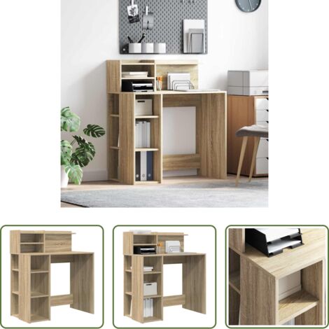 vidaXL Scrivania per ufficio -  Scrivania Rovere Sonoma 90 x 48 x 101,5 cm Legno multistrato