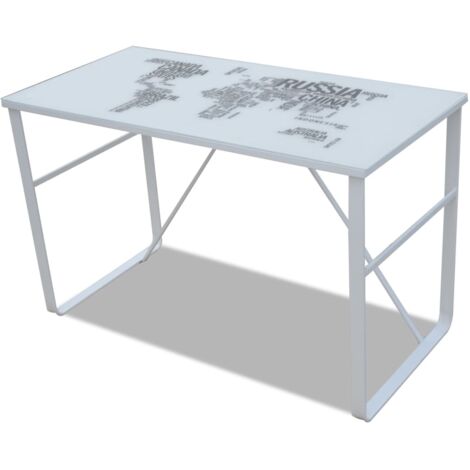 vidaXL Scrivania Rettangolare con Modello Mappa