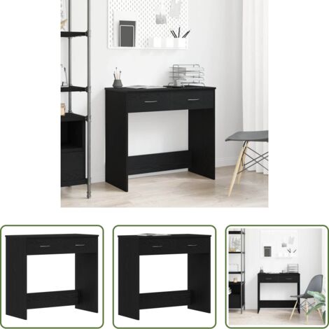 vidaXL Scrivania Rovere Nero -  Scrivania Rovere Nero 80 x 40 x 75 cm Legno multistrato