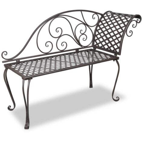 vidaXL Sdraio da Giardino 128 cm in Acciaio Stile Anticato Marrone