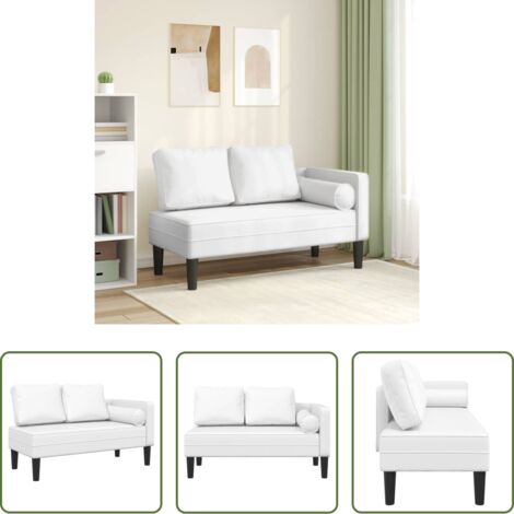 vidaXL Sdraio in legno -  Sdraio con Bianco Crema in Similpelle
