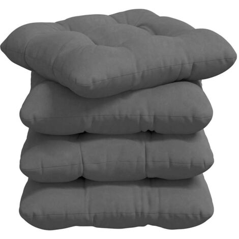 vidaXL  Seat Cushions  4 pcs Dark Grey 40 x 40 cm Microfibre Fabric