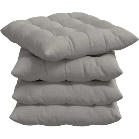 vidaXL  Seat Cushions  4 pcs Light Grey 40 x 40 x 6 cm Microfibre