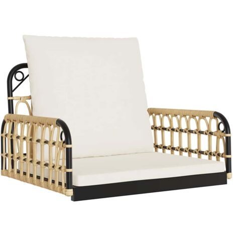 vidaXL Sedia a Dondolo con Cuscini 63x58x39 cm Polyrattan e