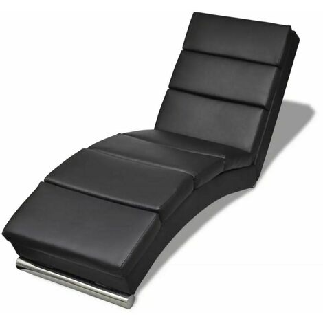 vidaXL Sedia a Sdraio Nera in Similpelle