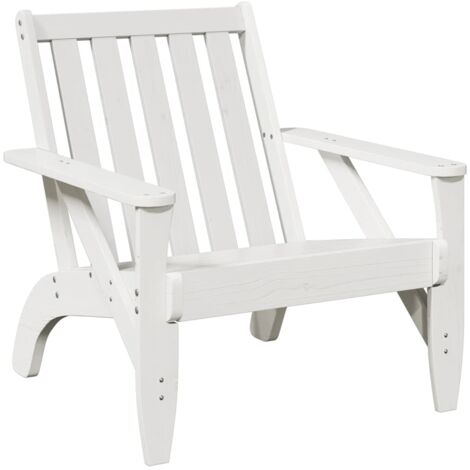 vidaXL Sedia Adirondack da Giardino Bianca Legno Massello di Pino