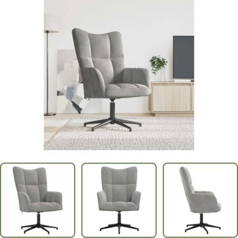 vidaXL Sedia con braccioli -  Sedia Relax Grigio Chiaro in Velluto