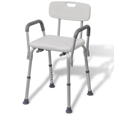 vidaXL Sedia da Doccia in Alluminio Bianca