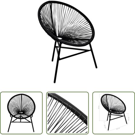 vidaXL Sedia da esterno -  Sedia da Giardino Acapulco in Polyrattan Nera