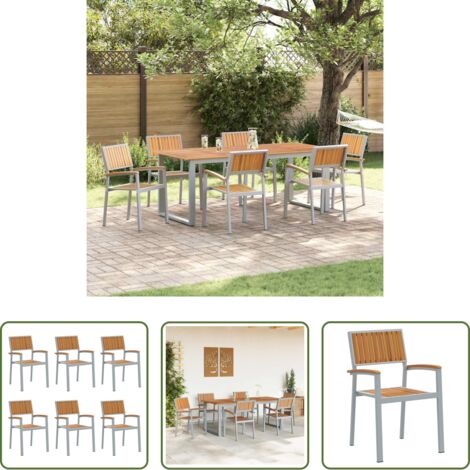 vidaXL Sedia da esterno -  Sedia Impilabile 6 pcs Marrone 56 x 57 x 87 cm