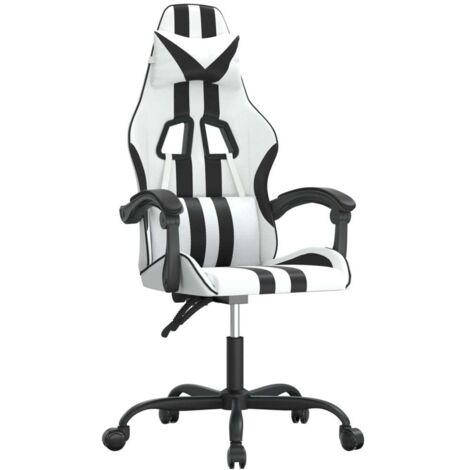 vidaXL Sedia da Gaming Bianco e Nero in Similpelle