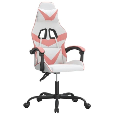 vidaXL Sedia da Gaming Bianco e Rosa in Similpelle