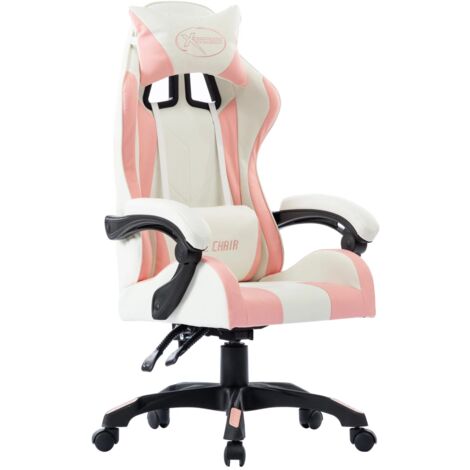 vidaXL Sedia da Gaming Rosa in Similpelle